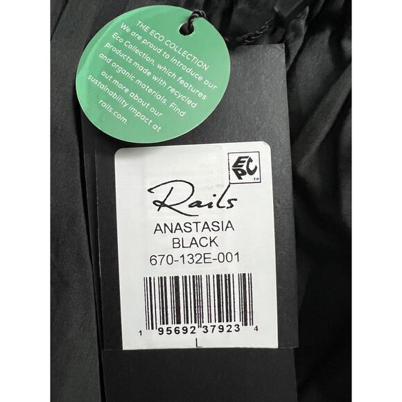 RAILS WOMENS SIZE LARGE ANASTASIA SLEEVELESS TIERED MIDI DRESS BLACK NEW - Picture 13 of 14